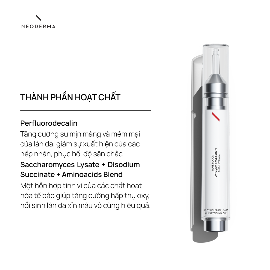 Blue Blood Oxyglow Face Serum Blue Blood Huyết thanh Oxy chống lão hóa, sáng da - Ảnh 2